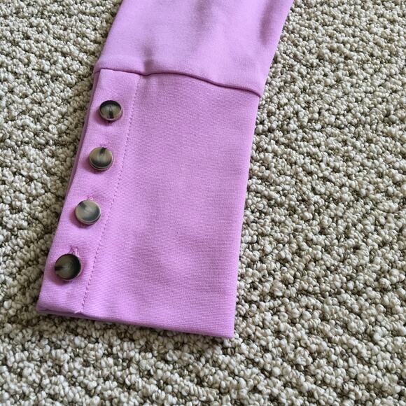 NWT - Ann Taylor Button Cuff Scoop Neck Top Pink Small - Picture 3 of 8